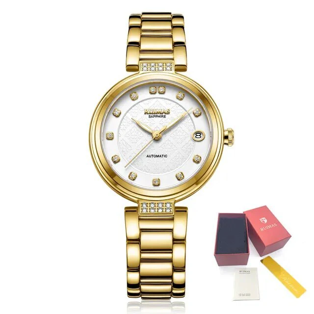 RUIMAS Women Automatic Mechanical Watch Steel Strap Ladies Business Wrist Watch Fashion Waterproof Date Clock Montre Femme 6756 - Image 8