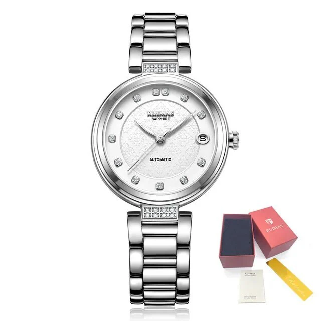 RUIMAS Women Automatic Mechanical Watch Steel Strap Ladies Business Wrist Watch Fashion Waterproof Date Clock Montre Femme 6756 - Image 9