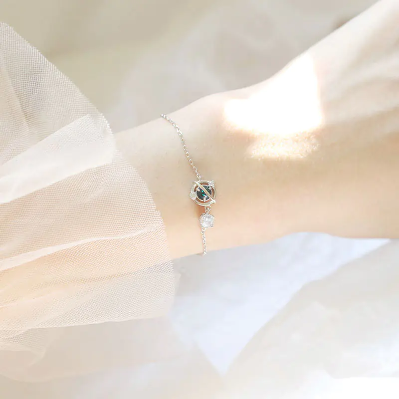 S925 Silver Cosmic Starry Sky Planet Bracelet for Women - Image 3