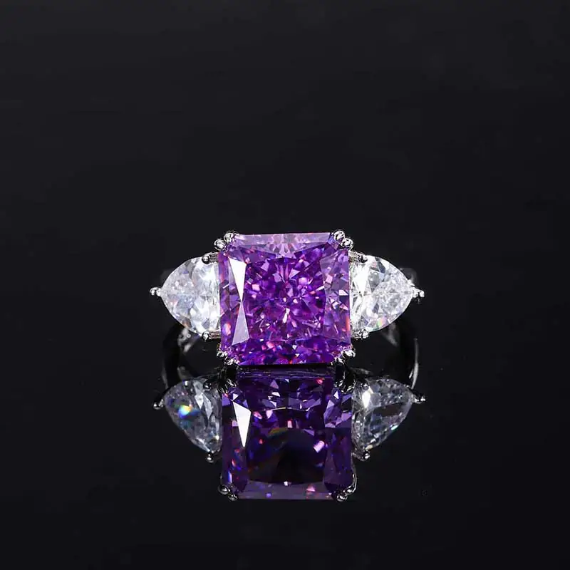 S925 Silver High Carbon Diamond Ring - Image 5