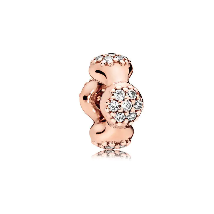 S925 Silver Rose Gold Sparkling Silicone Clip DIY Beads - Image 12