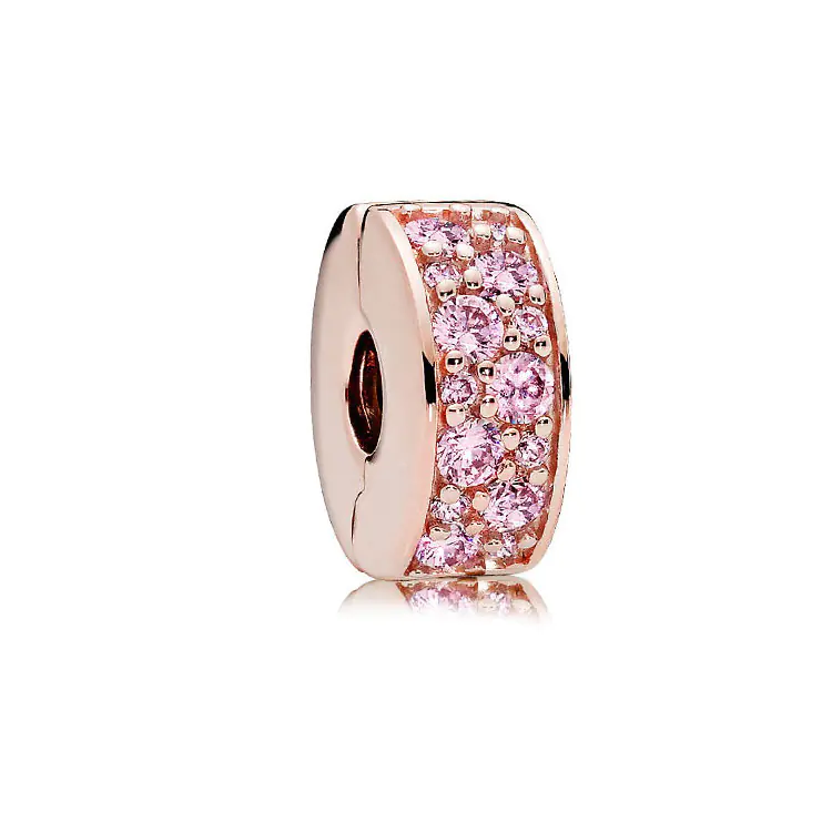 S925 Silver Rose Gold Sparkling Silicone Clip DIY Beads - Image 17