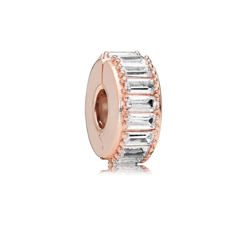 S925 Silver Rose Gold Sparkling Silicone Clip DIY Beads - Image 22