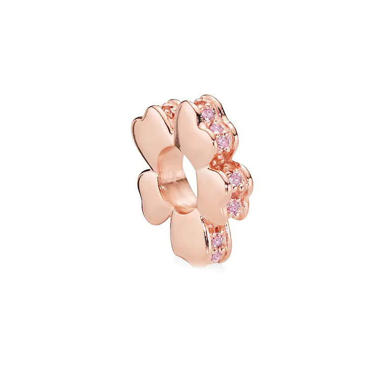 S925 Silver Rose Gold Sparkling Silicone Clip DIY Beads - Image 24