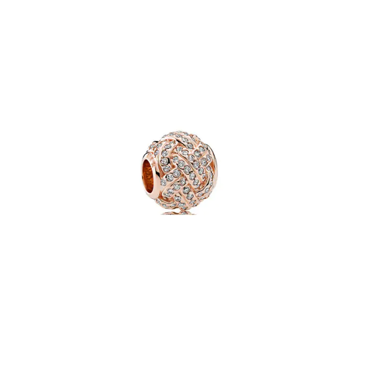S925 Silver Rose Gold Sparkling Silicone Clip DIY Beads - Image 9