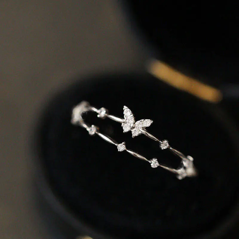S925 Sterling Silver Double-layer Butterfly Ring - Image 2