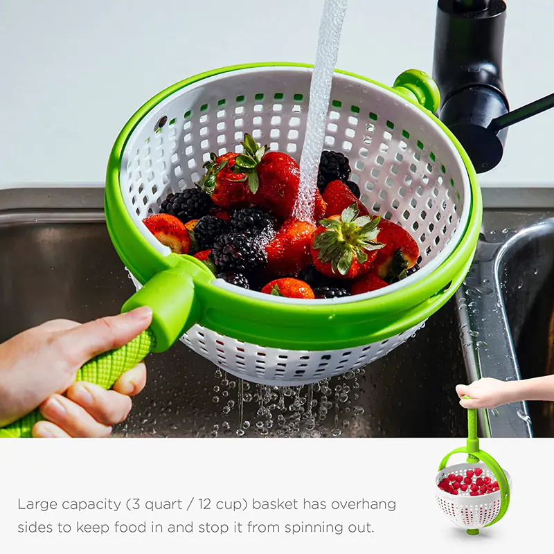 Scratch Resistant Nylon Salad Spinner Colander - Image 2