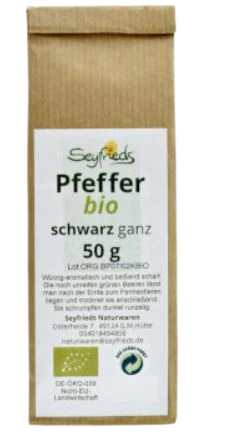 Seyfrieds | Pfeffer bio | schwarz ganz gerebelt 50g