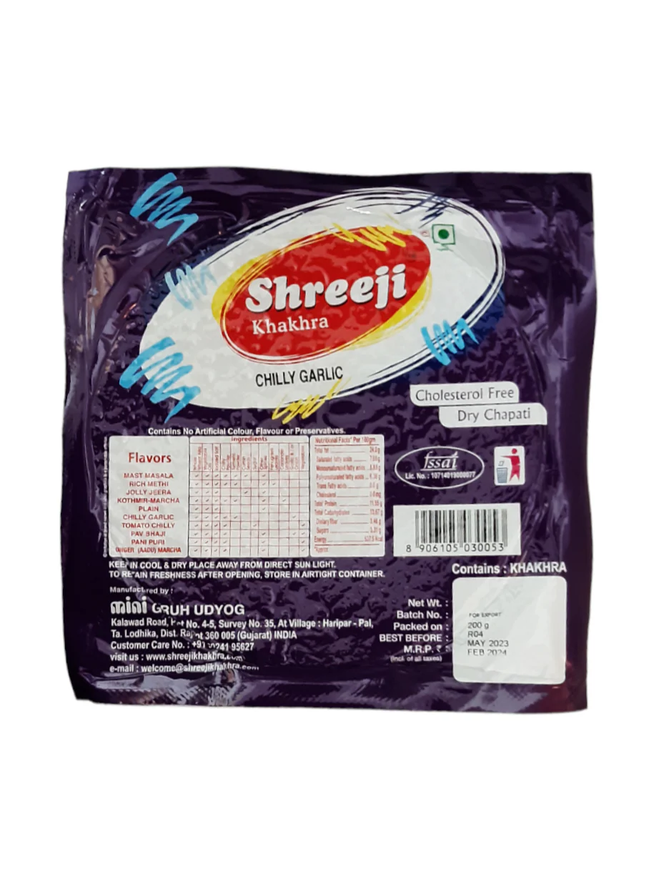 Shreeji Khakhra chilli garlic 200g