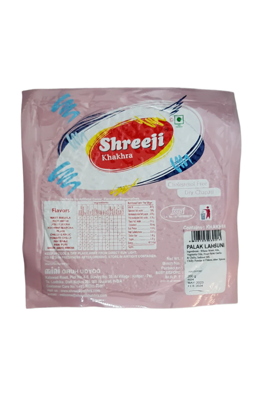 Shreeji Khakhra palak lahsuni 200g