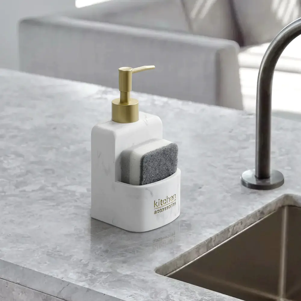 Sink Countertop Liquid Hand Soap Dispenser Pump Bottle Caddy - Image 3