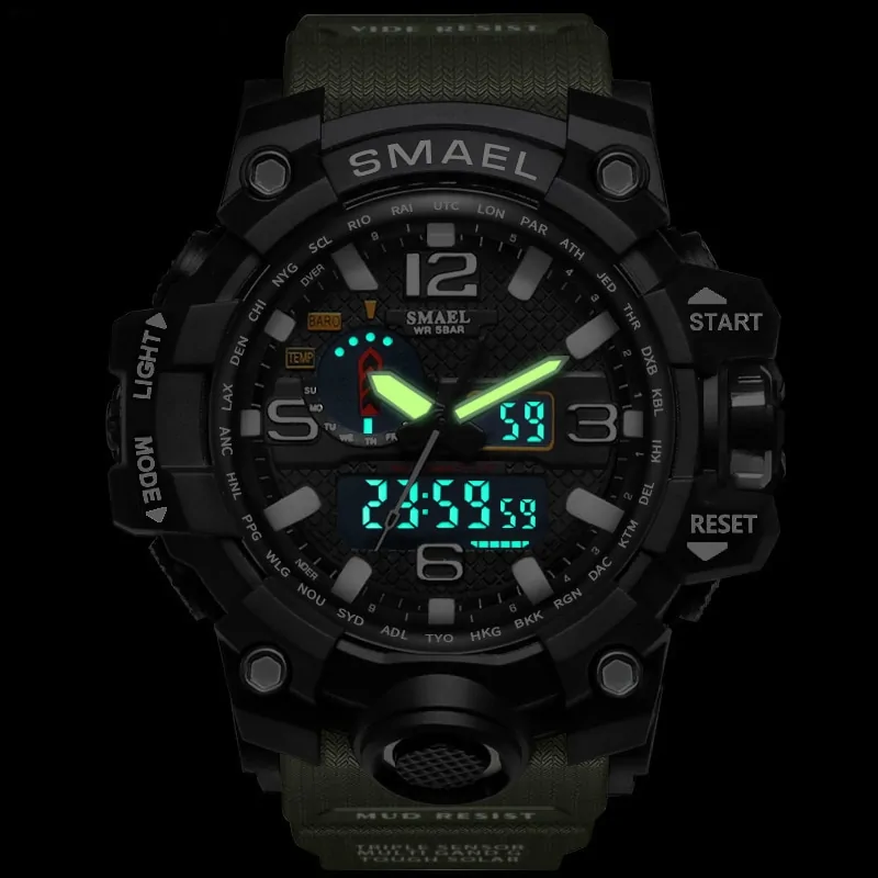 SMAEL Brand Men Sports Watches Dual Display - Image 3