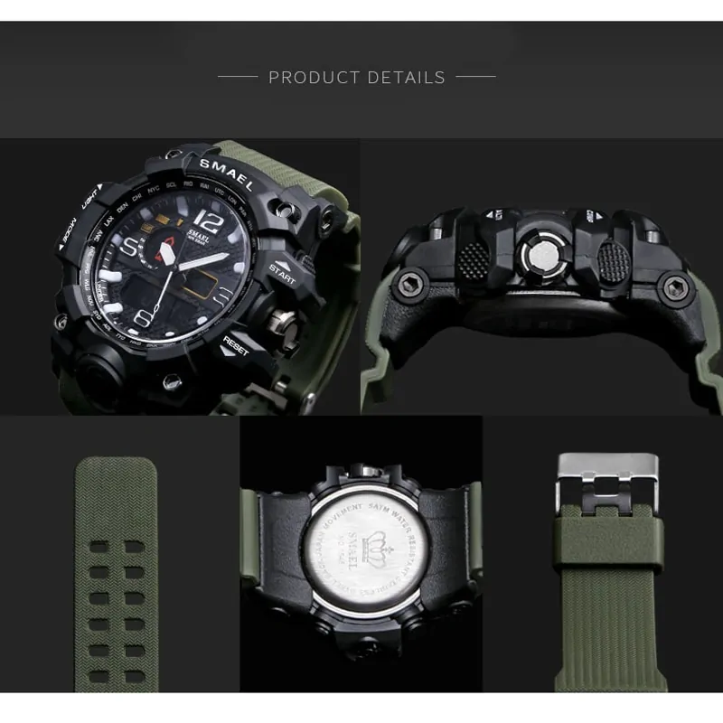 SMAEL Brand Men Sports Watches Dual Display - Image 5