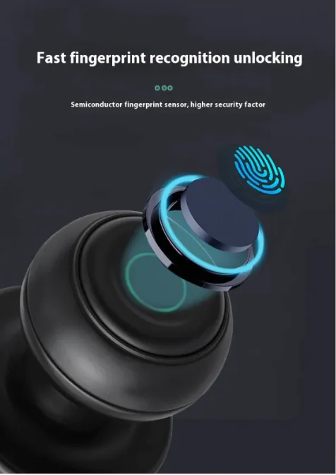 Smart Round Door Lock Ball Lock Household Smart Lock One Hold Open Fingerprint Lock - Image 3