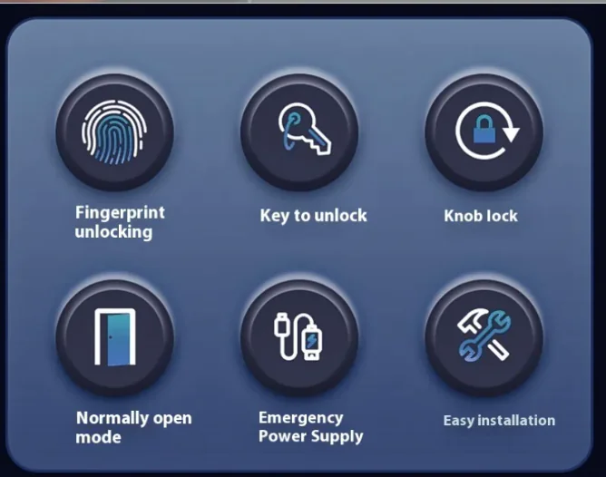 Smart Round Door Lock Ball Lock Household Smart Lock One Hold Open Fingerprint Lock - Image 5