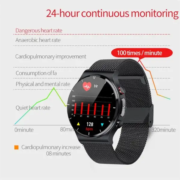Smart Watch Men Body Temperature Blood Pressure Heart Rate - Image 5