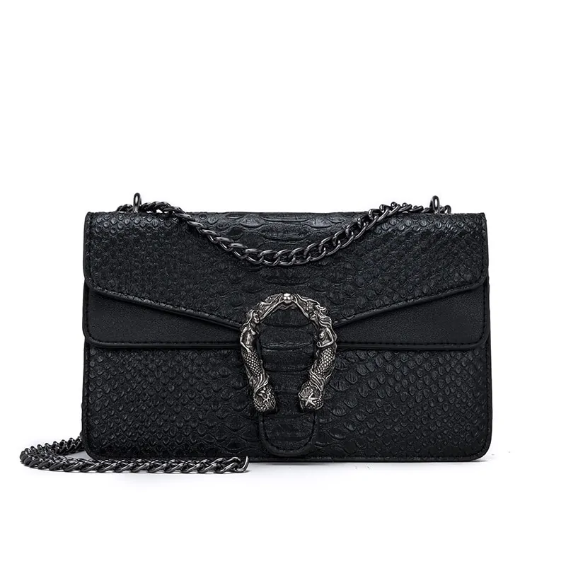 Snake Brand Alligator PU Leather Messenger Bag - Image 10