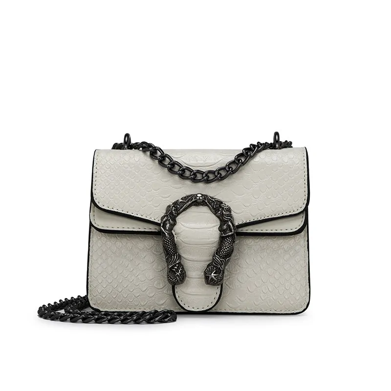 Snake Brand Alligator PU Leather Messenger Bag - Image 12