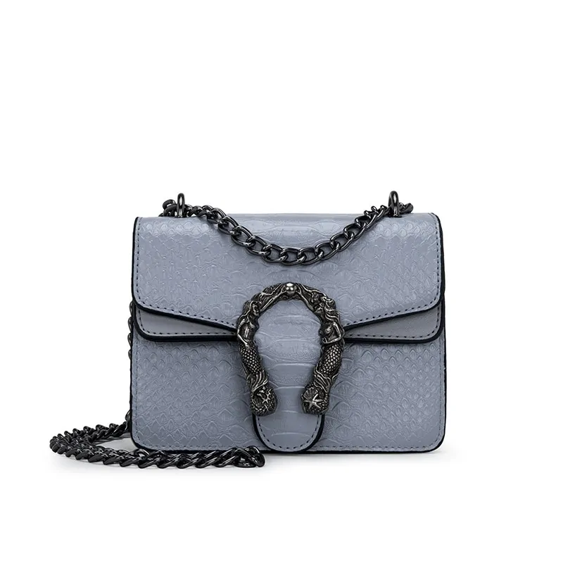 Snake Brand Alligator PU Leather Messenger Bag - Image 13