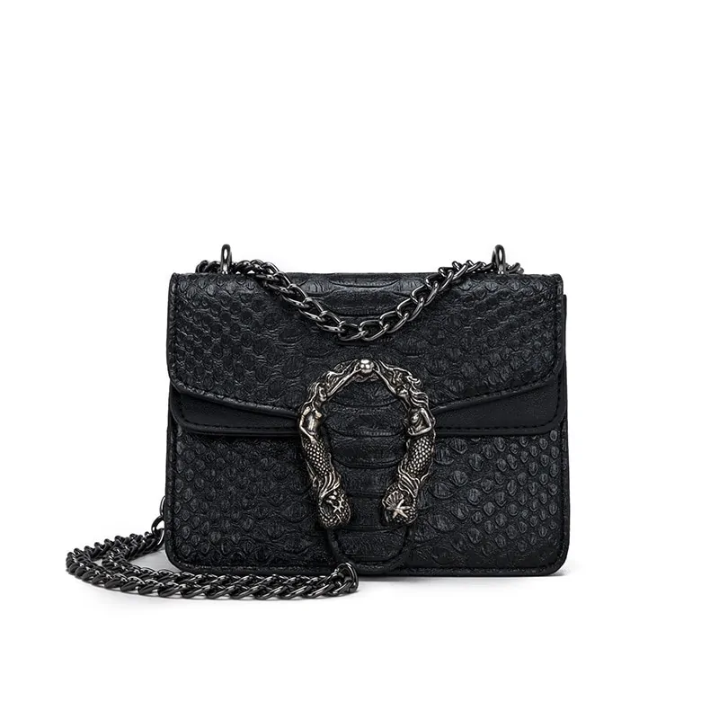 Snake Brand Alligator PU Leather Messenger Bag - Image 15