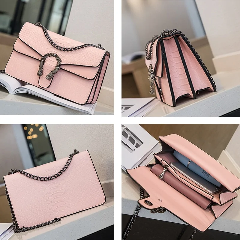 Snake Brand Alligator PU Leather Messenger Bag - Image 2