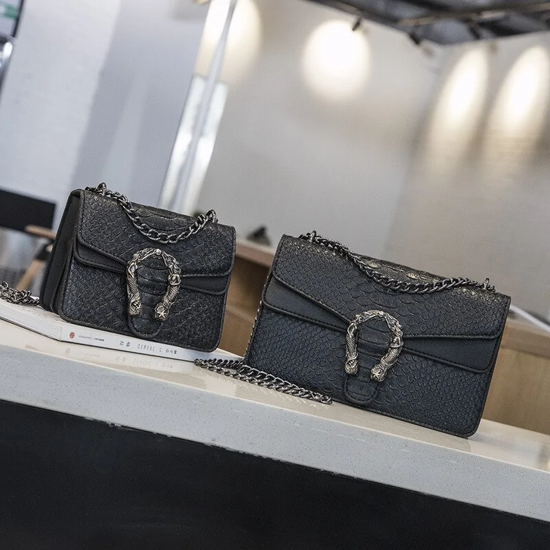 Snake Brand Alligator PU Leather Messenger Bag - Image 3