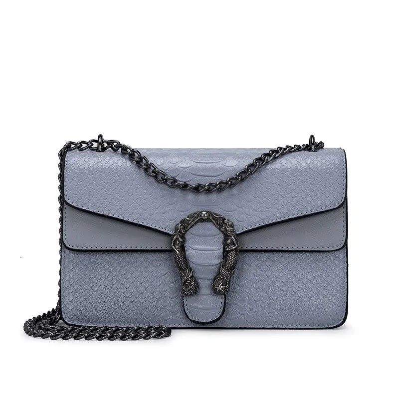 Snake Brand Alligator PU Leather Messenger Bag - Image 8