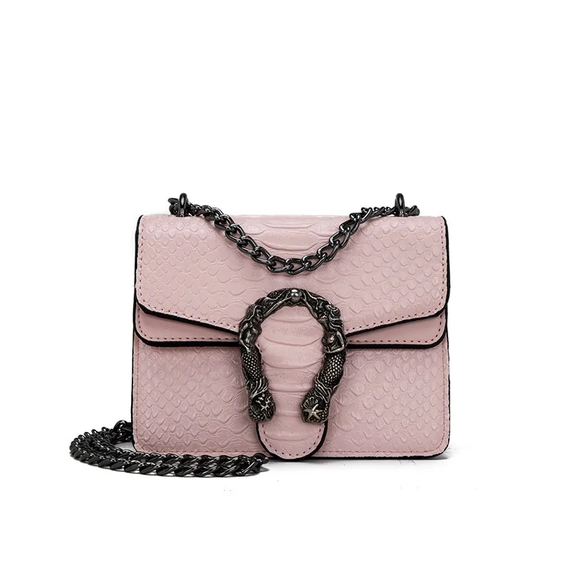 Snake Brand Alligator PU Leather Messenger Bag - Image 9