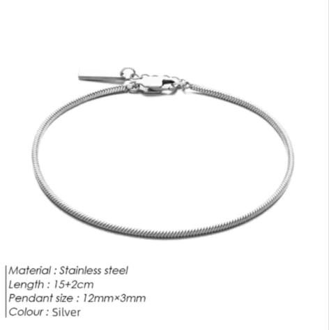 Snake Chain Stainless Steel Bracelet - Image 6