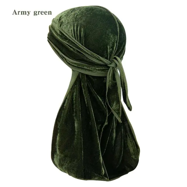 Solid Color Velvet Long Tail Durags - Image 15