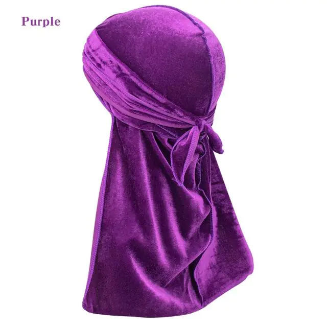 Solid Color Velvet Long Tail Durags - Image 19
