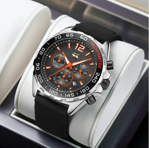 Sporty Six-Pin Quartz Watch