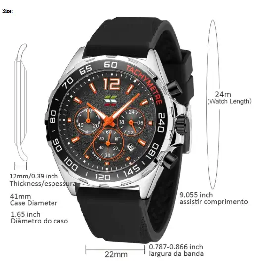 Sporty Six-Pin Quartz Watch - Image 13