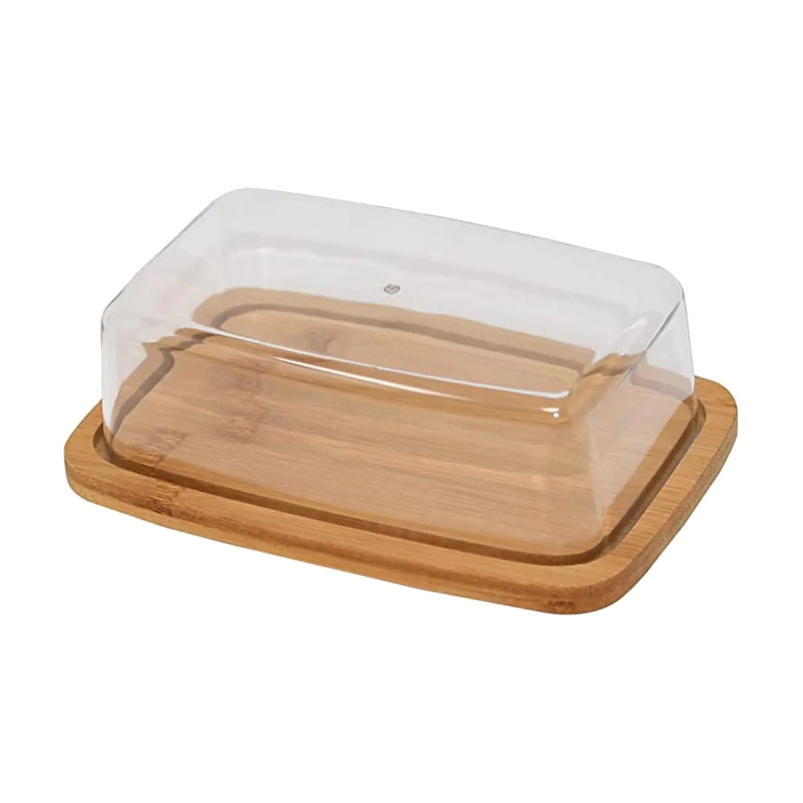 Square Bamboo Butter Dish Creative Rectangular with Glass Lid for Home - Image 6
