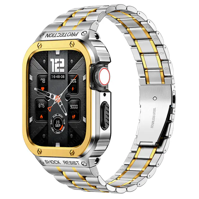Stainless Steel Case & Strap For Apple Watch Band - Image 10