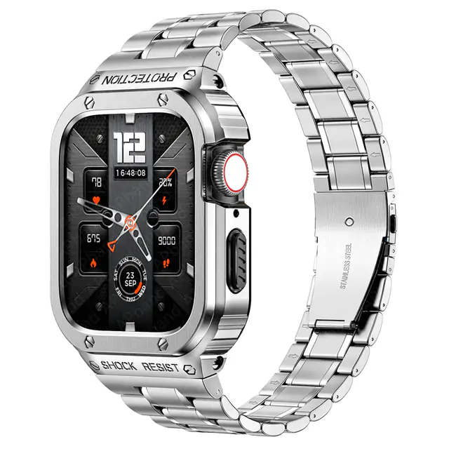 Stainless Steel Case & Strap For Apple Watch Band - Image 11