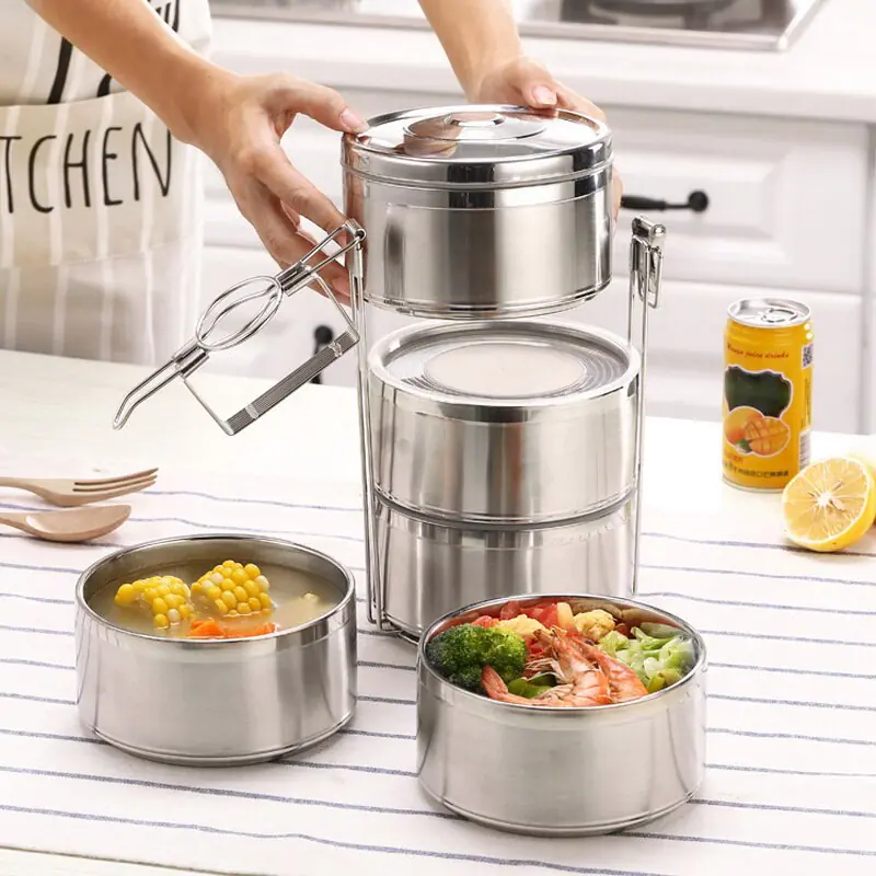 Stainless Steel Double-Layer Insulated Lunch Box - Image 6