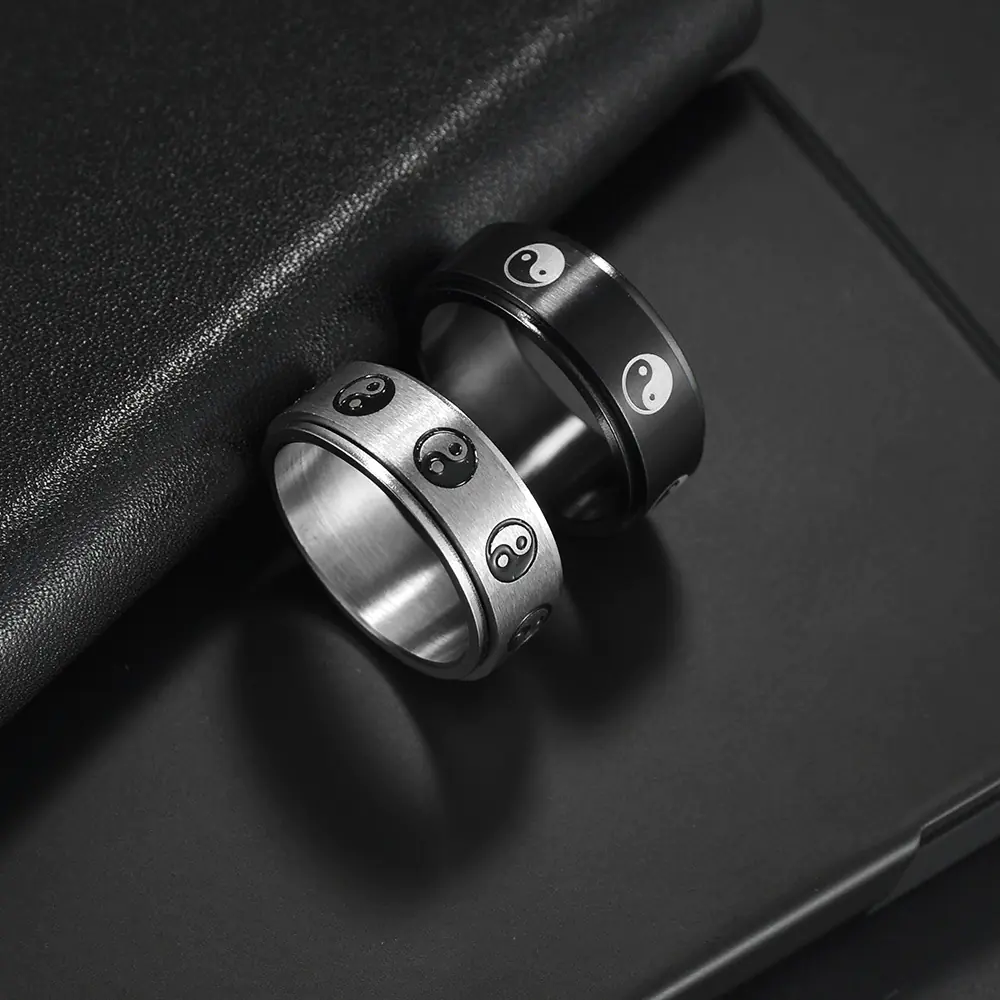 Stainless Steel Turning Decompression Gossip Ring for All - Image 4