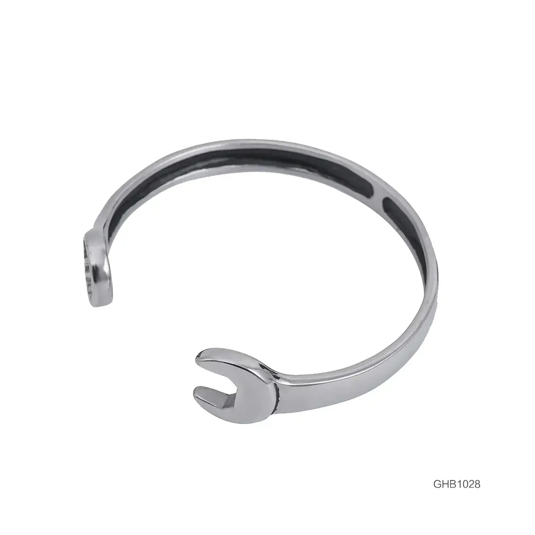 Personalized Stainless Steel Wrench Bracelet in Titanium - Image 3