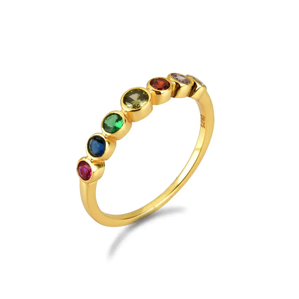S925 Sterling Silver Rainbow Zircon Ring for Women - Image 3