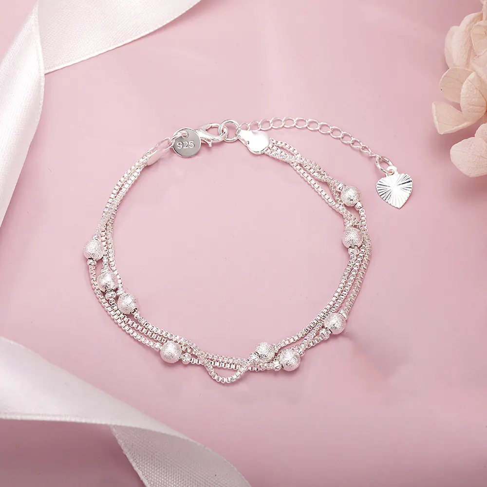 Stylish 925 Silver Plated Bracelet - European & American
