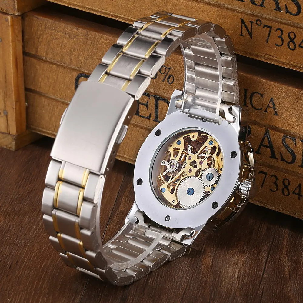 Stylish Business Casual Hollow Space Gold Watch - Image 12