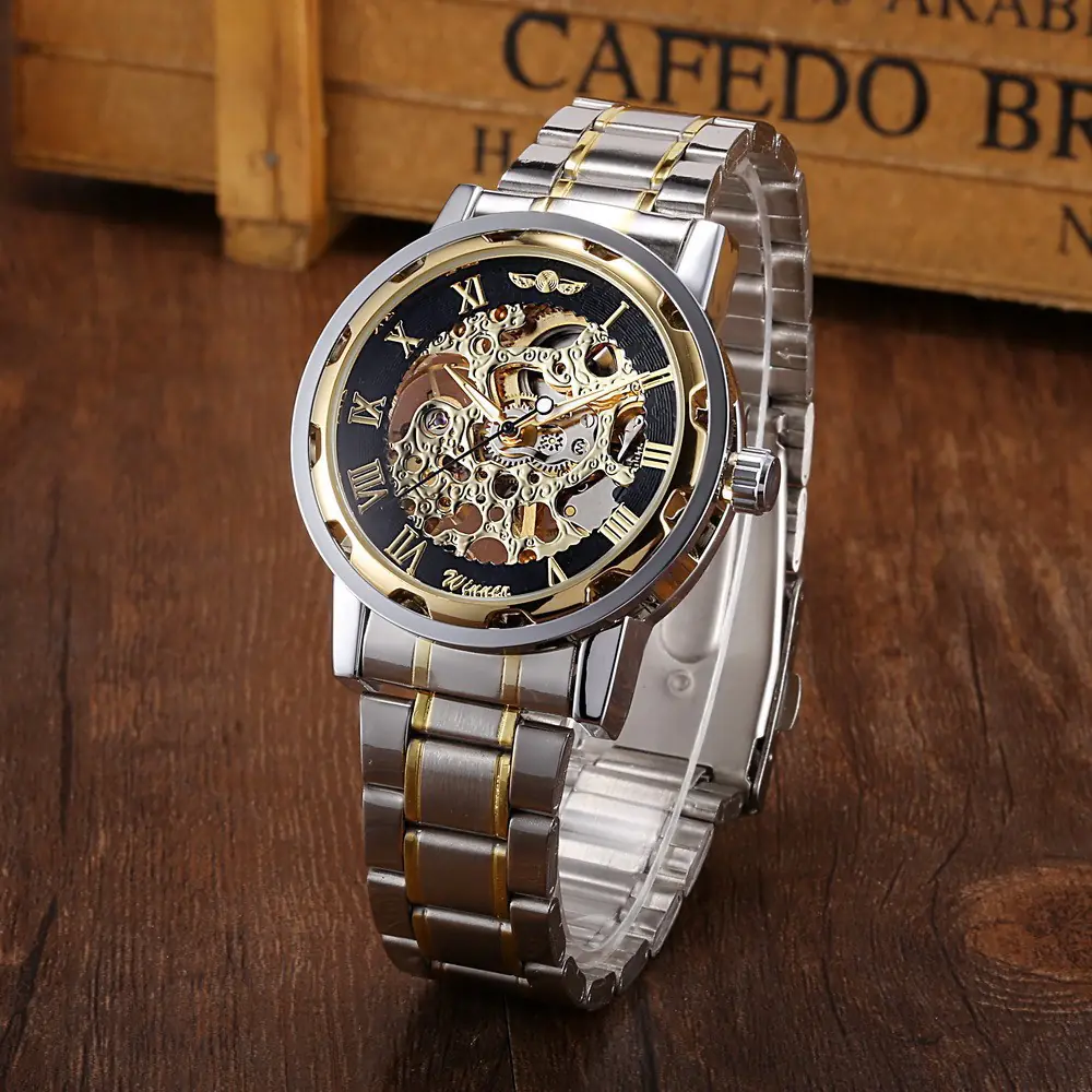 Stylish Business Casual Hollow Space Gold Watch - Image 13