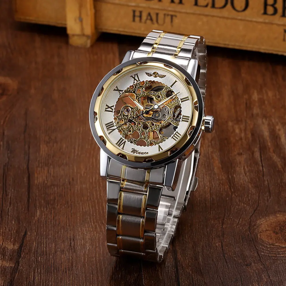 Stylish Business Casual Hollow Space Gold Watch - Image 16