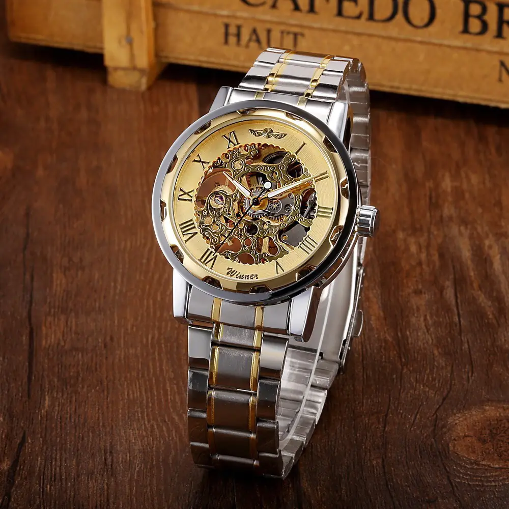 Stylish Business Casual Hollow Space Gold Watch - Image 5
