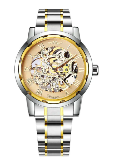 Stylish Business Casual Hollow Space Gold Watch - Image 9
