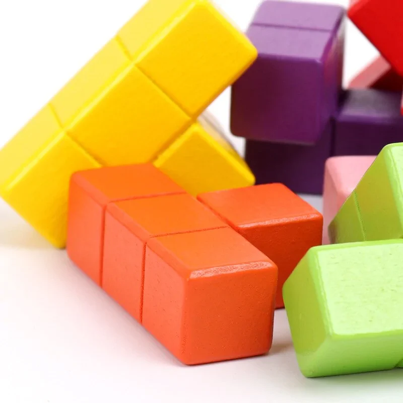 Tetris Tower Block Volumetric Wood Blocks Children Game - Image 4