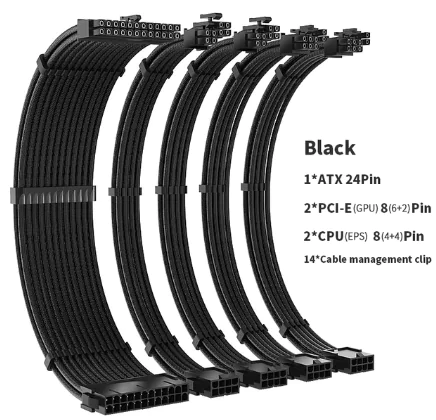 Teucer Tc-35 Psu Extension Cable Kit Black - Image 3