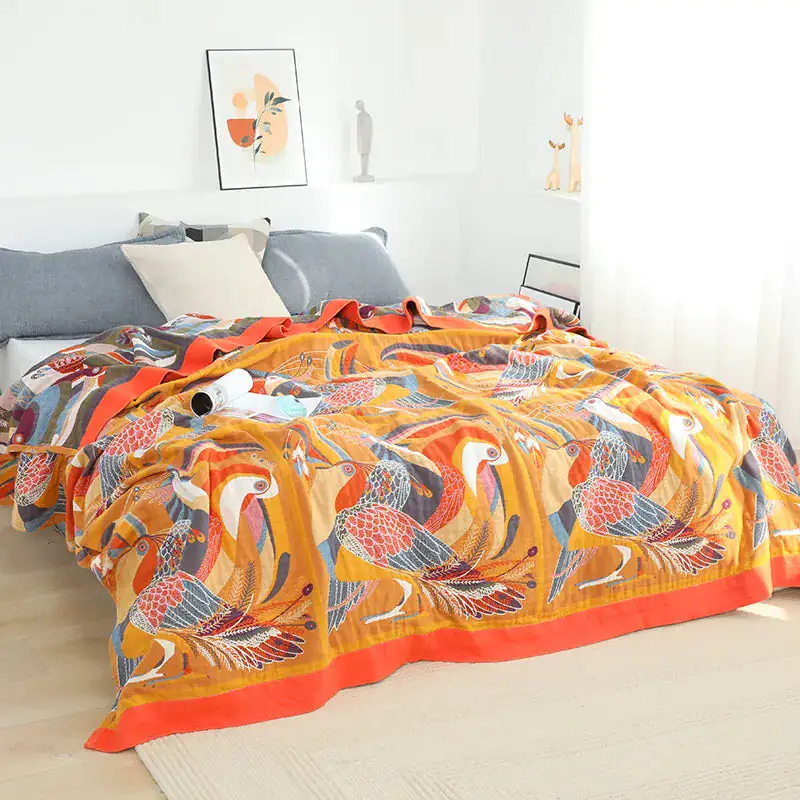 Throw Blanket Bedspread Tropical Garden - Image 3