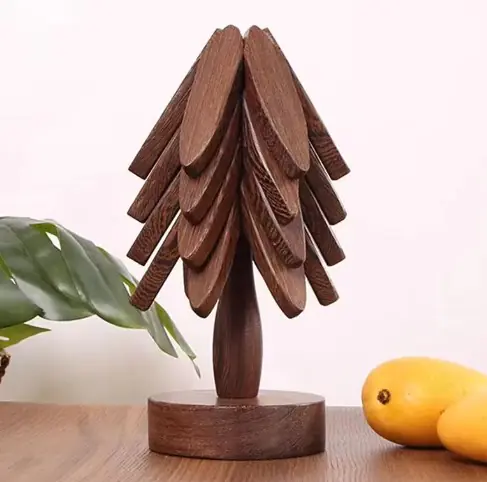 Tree Design Stand Wooden Coaster - Image 2